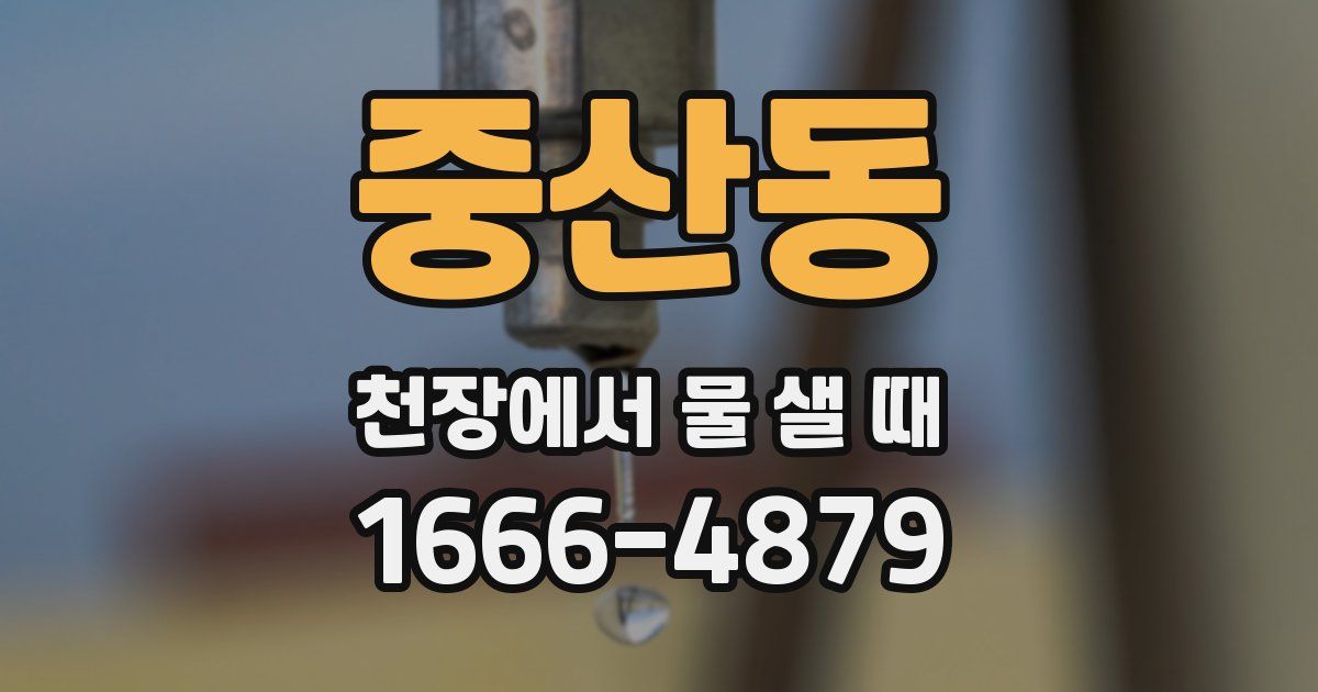 중산동 천장에서 물 샐 때