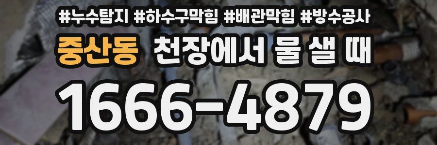 중산동 천장에서 물 샐 때