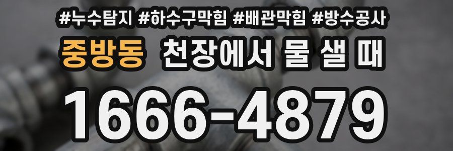 중방동 천장에서 물 샐 때