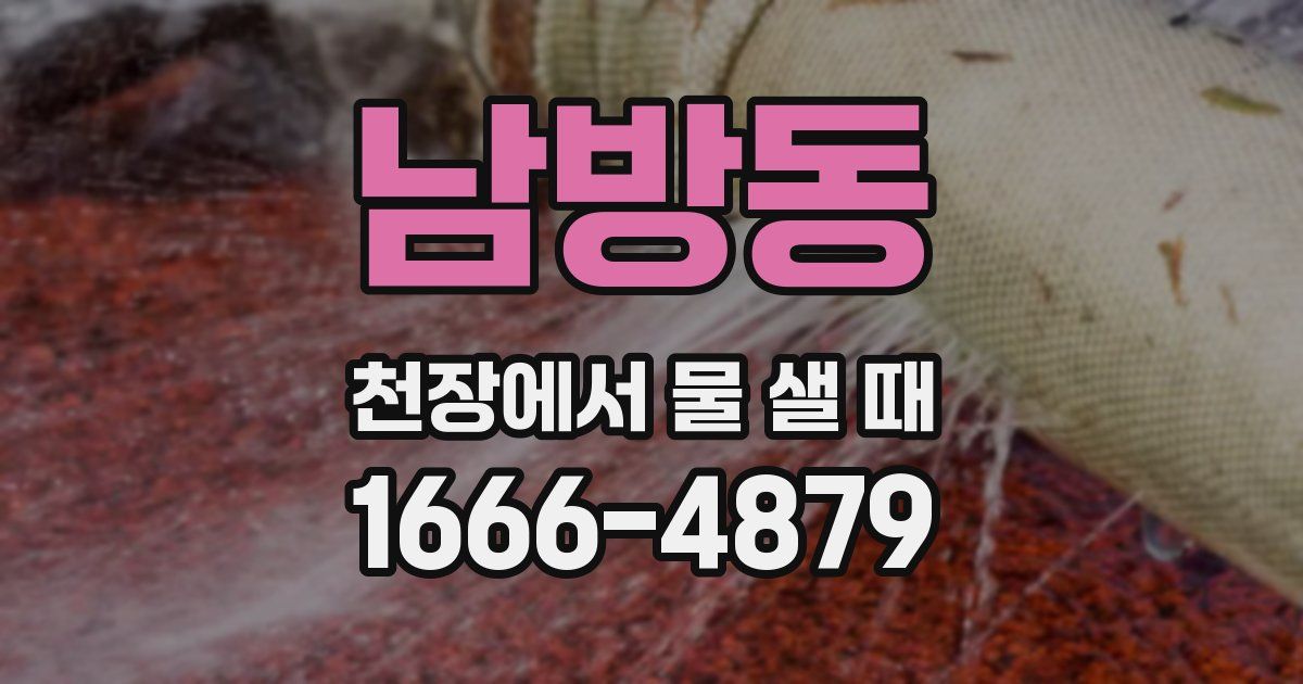 남방동 천장에서 물 샐 때