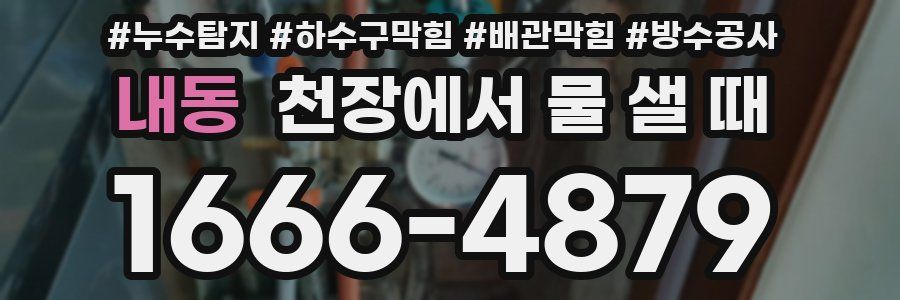 내동 천장에서 물 샐 때