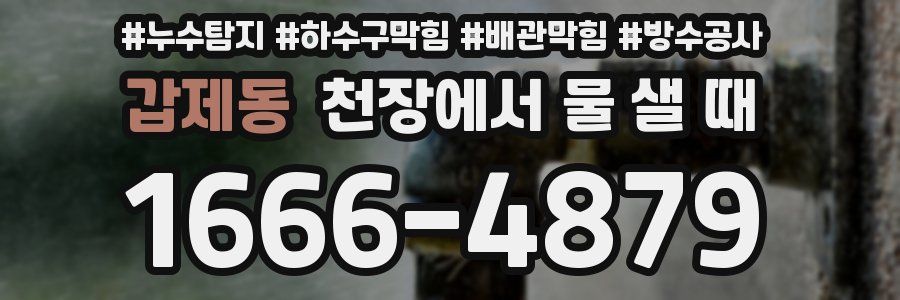 갑제동 천장에서 물 샐 때