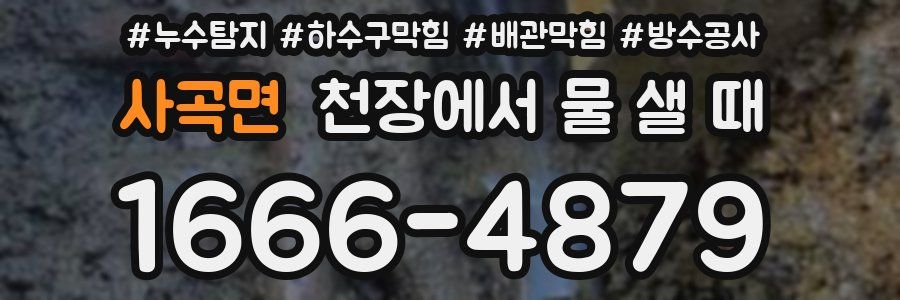 사곡면 천장에서 물 샐 때