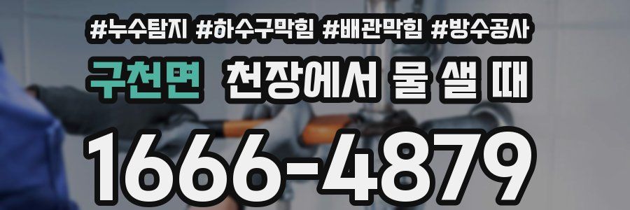 구천면 천장에서 물 샐 때