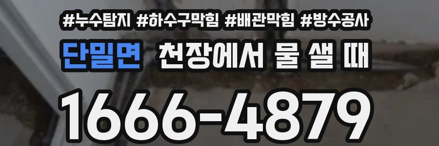 단밀면 천장에서 물 샐 때