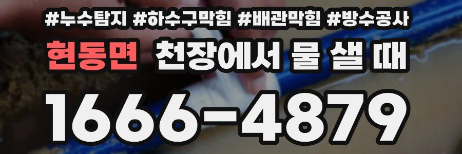 현동면 천장에서 물 샐 때