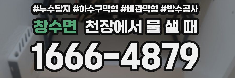 창수면 천장에서 물 샐 때