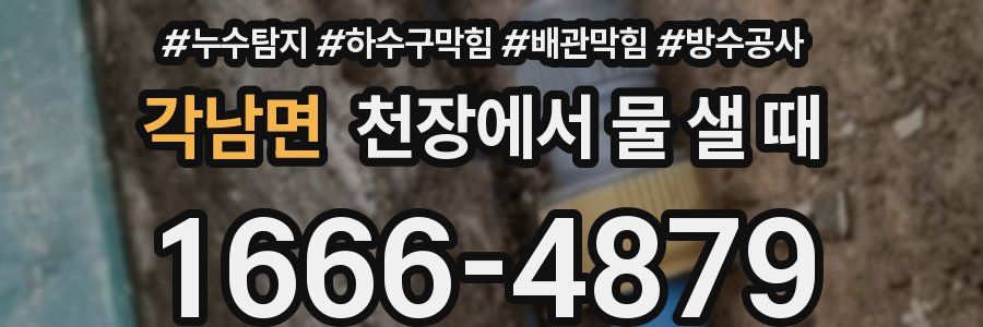 각남면 천장에서 물 샐 때