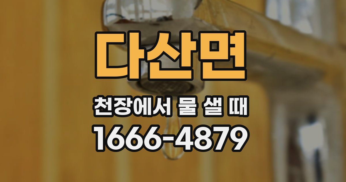 다산면 천장에서 물 샐 때