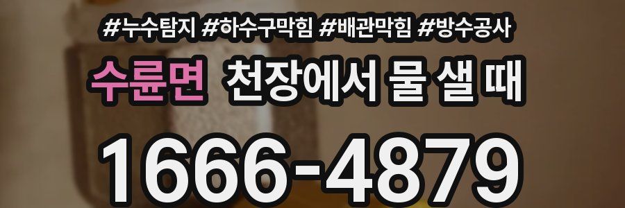 수륜면 천장에서 물 샐 때