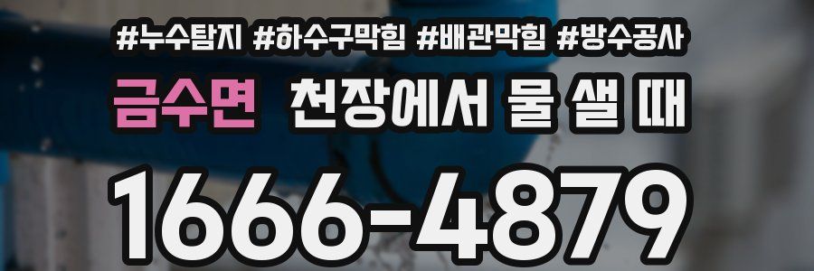 금수면 천장에서 물 샐 때