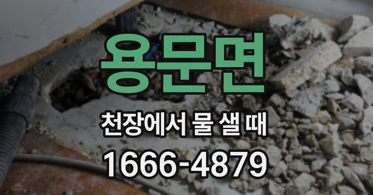용문면 천장에서 물 샐 때