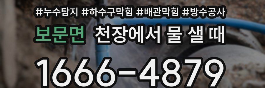 보문면 천장에서 물 샐 때