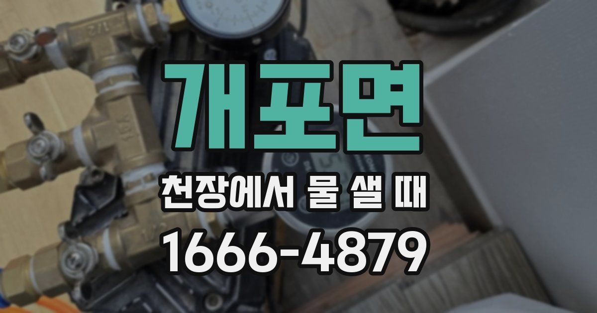 개포면 천장에서 물 샐 때