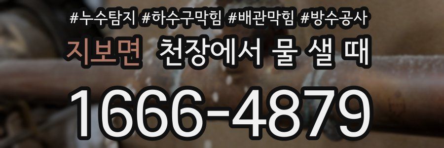 지보면 천장에서 물 샐 때
