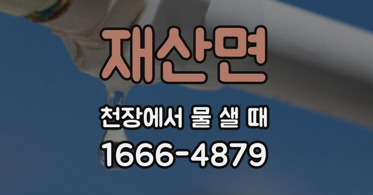 재산면 천장에서 물 샐 때