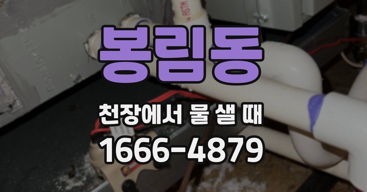 봉림동 천장에서 물 샐 때