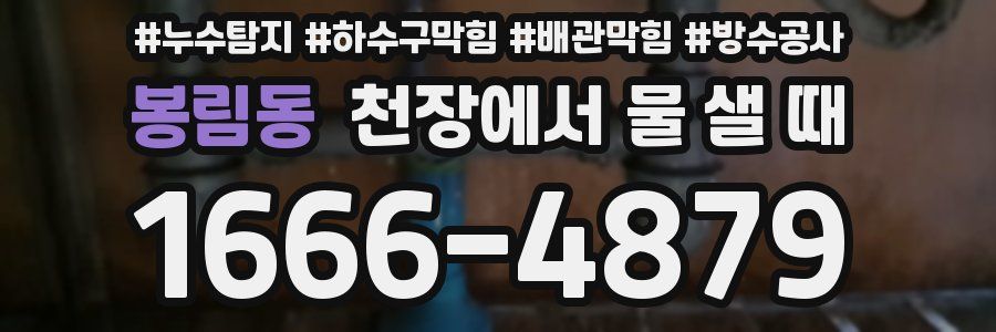 봉림동 천장에서 물 샐 때