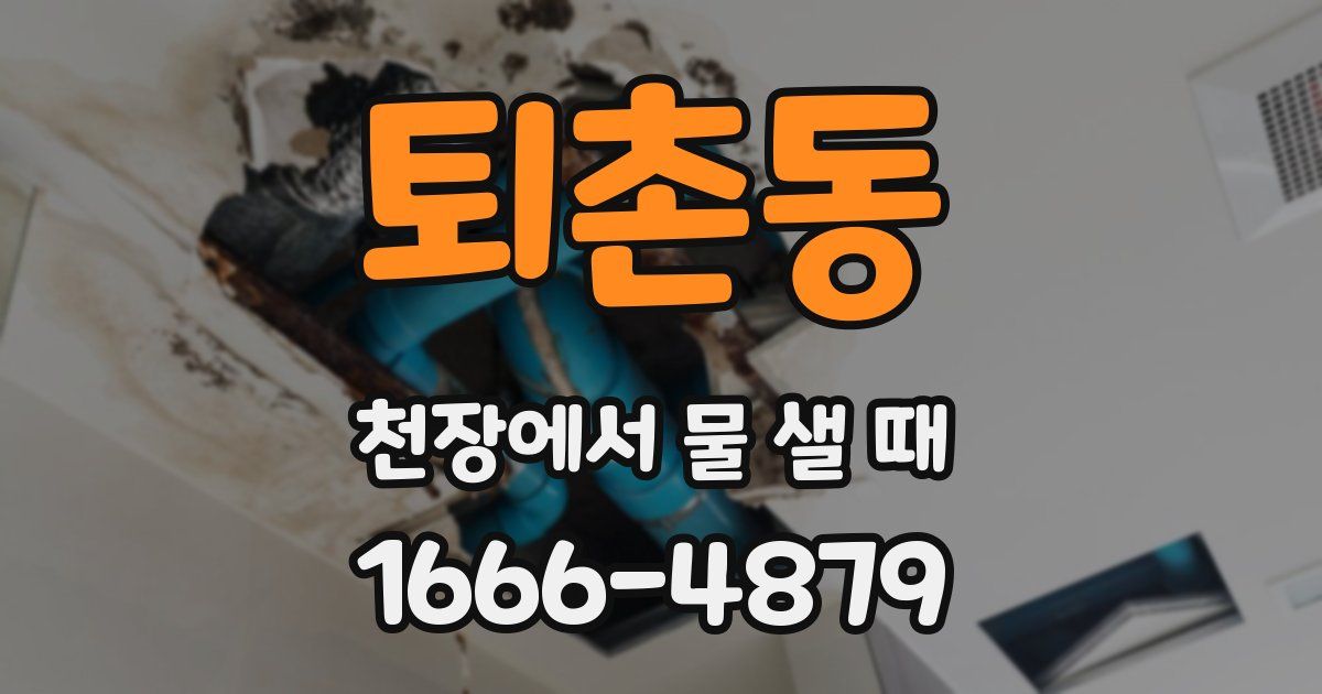 퇴촌동 천장에서 물 샐 때