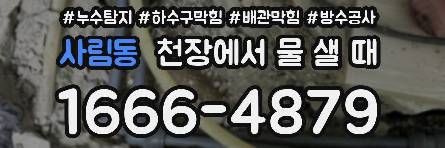 사림동 천장에서 물 샐 때