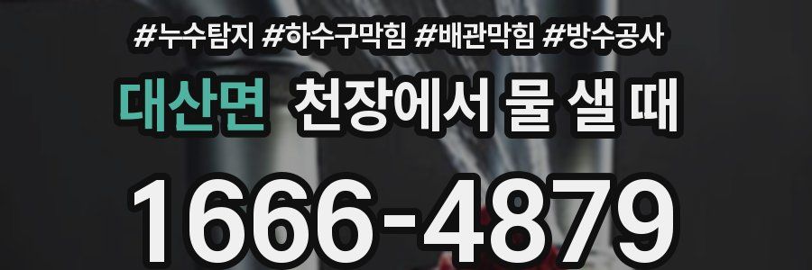 대산면 천장에서 물 샐 때
