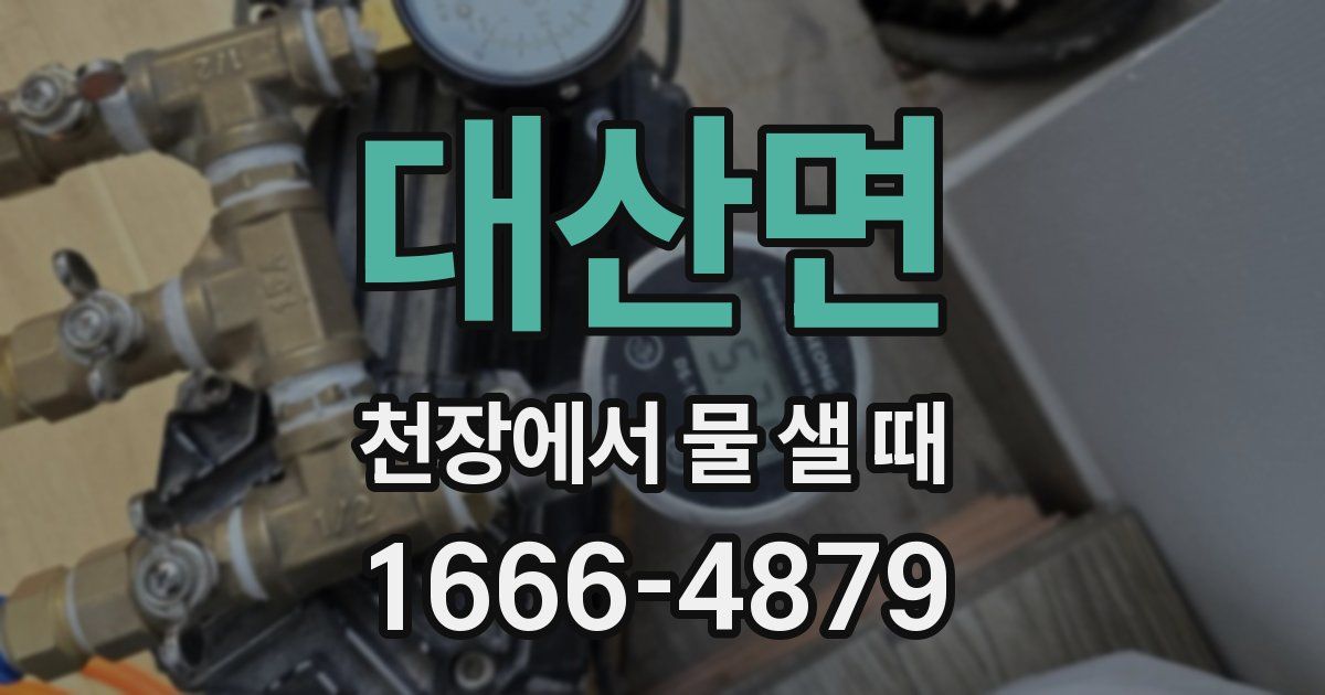 대산면 천장에서 물 샐 때
