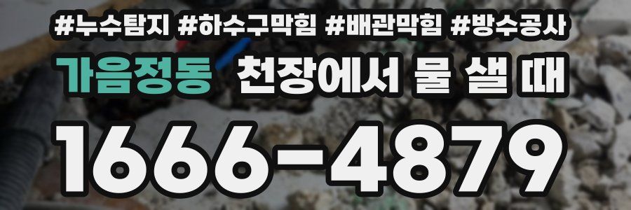 가음정동 천장에서 물 샐 때