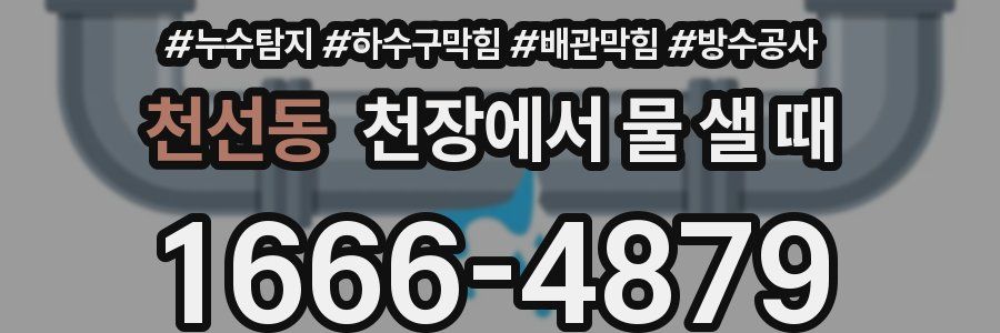 천선동 천장에서 물 샐 때