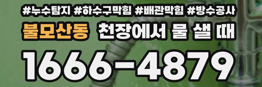 불모산동 천장에서 물 샐 때