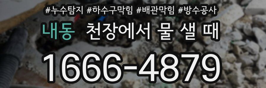 내동 천장에서 물 샐 때