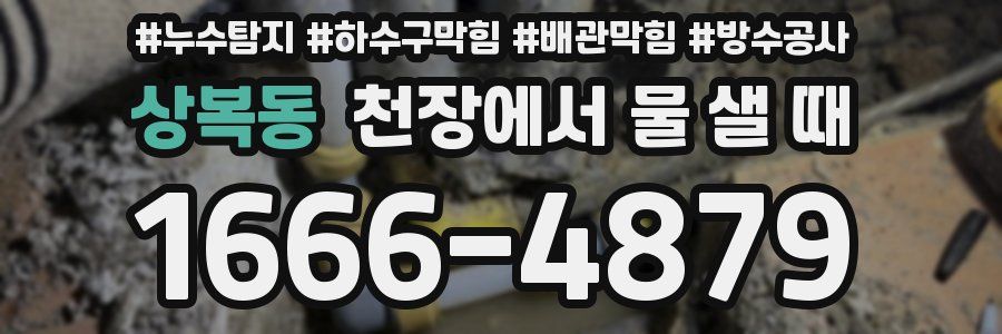 상복동 천장에서 물 샐 때