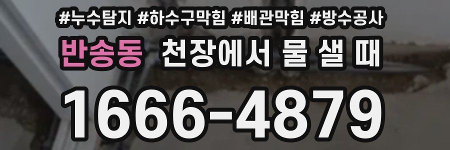 반송동 천장에서 물 샐 때
