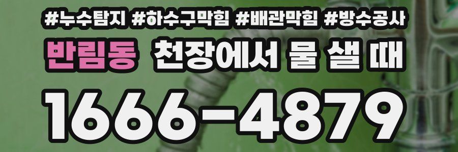 반림동 천장에서 물 샐 때