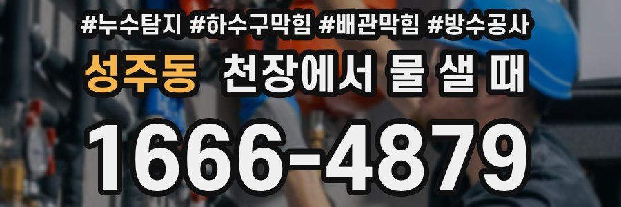 성주동 천장에서 물 샐 때