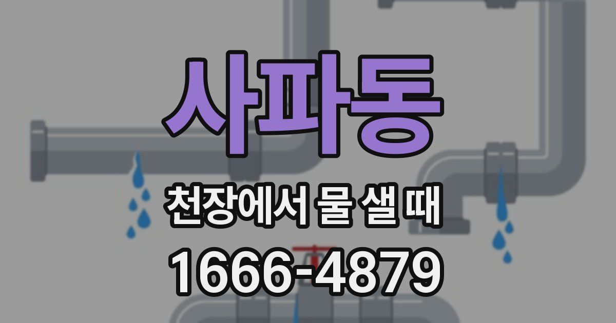 사파동 천장에서 물 샐 때