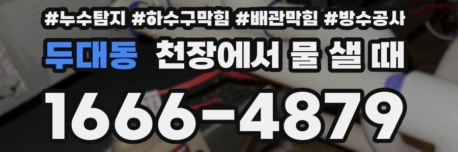두대동 천장에서 물 샐 때