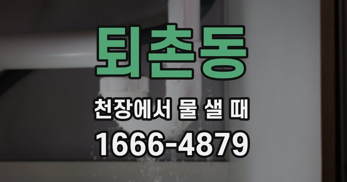 퇴촌동 천장에서 물 샐 때