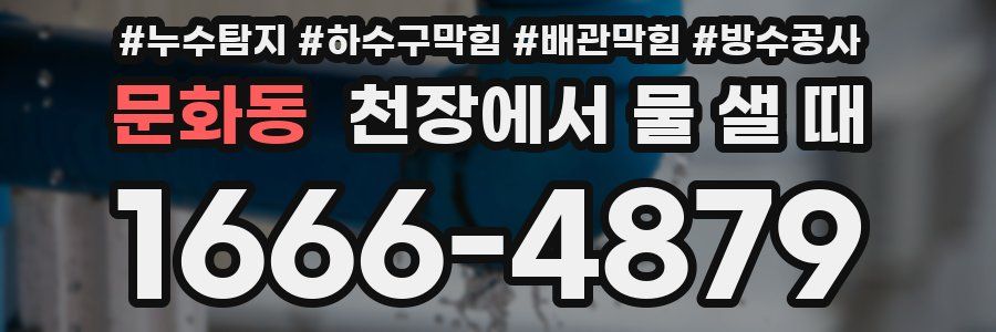 문화동 천장에서 물 샐 때