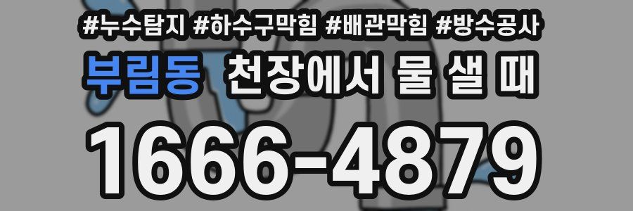 부림동 천장에서 물 샐 때