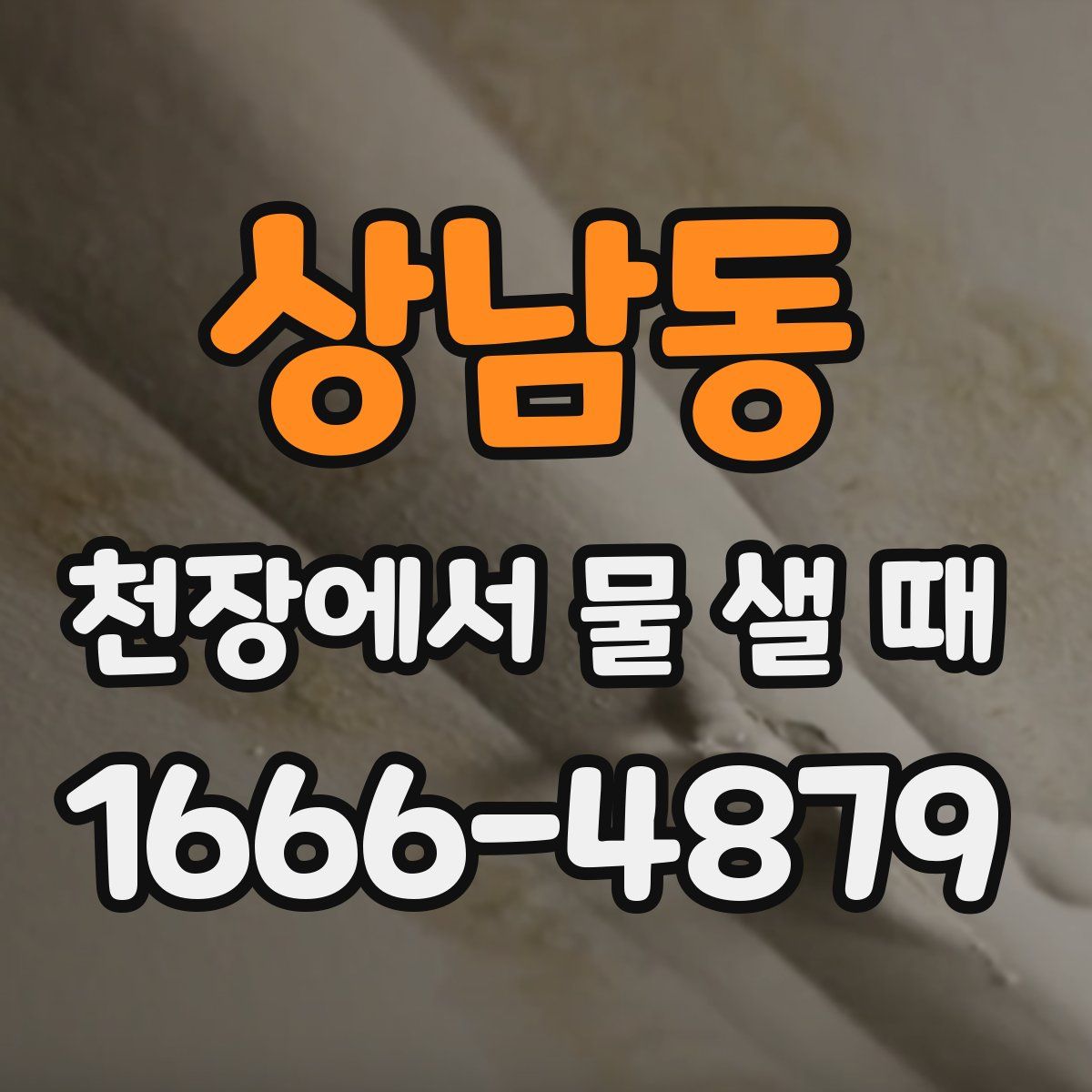 상남동 천장에서 물 샐 때