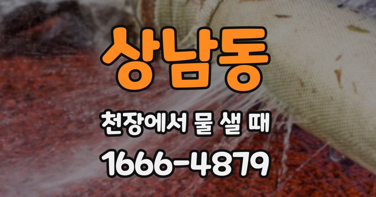 상남동 천장에서 물 샐 때