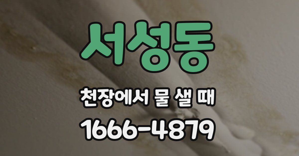 서성동 천장에서 물 샐 때