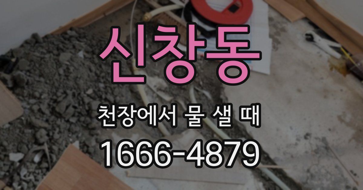 신창동 천장에서 물 샐 때