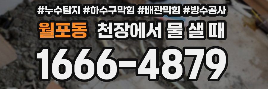 월포동 천장에서 물 샐 때