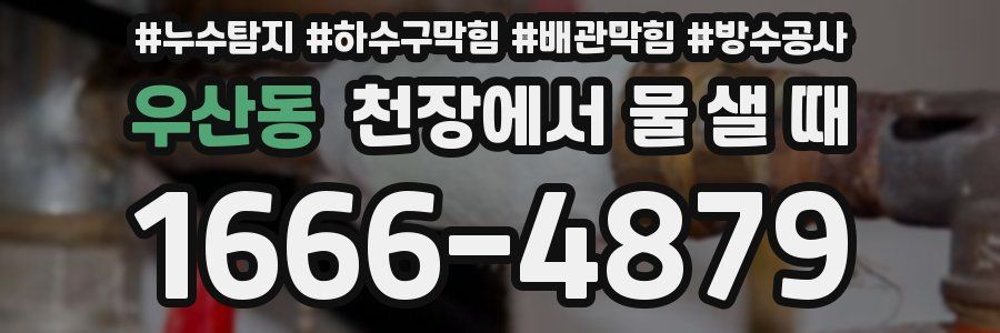우산동 천장에서 물 샐 때