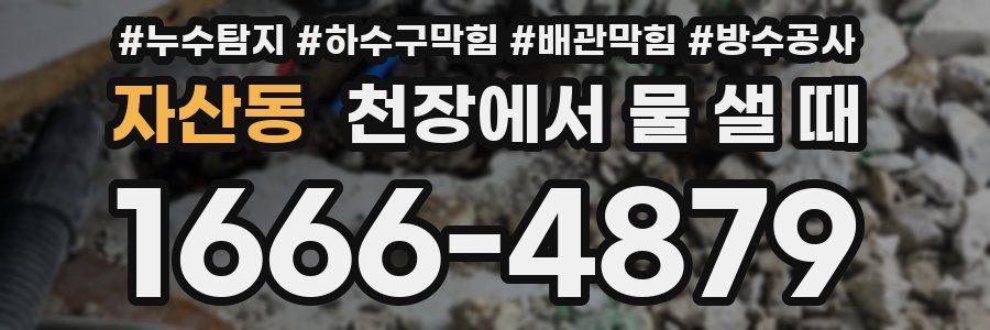 자산동 천장에서 물 샐 때
