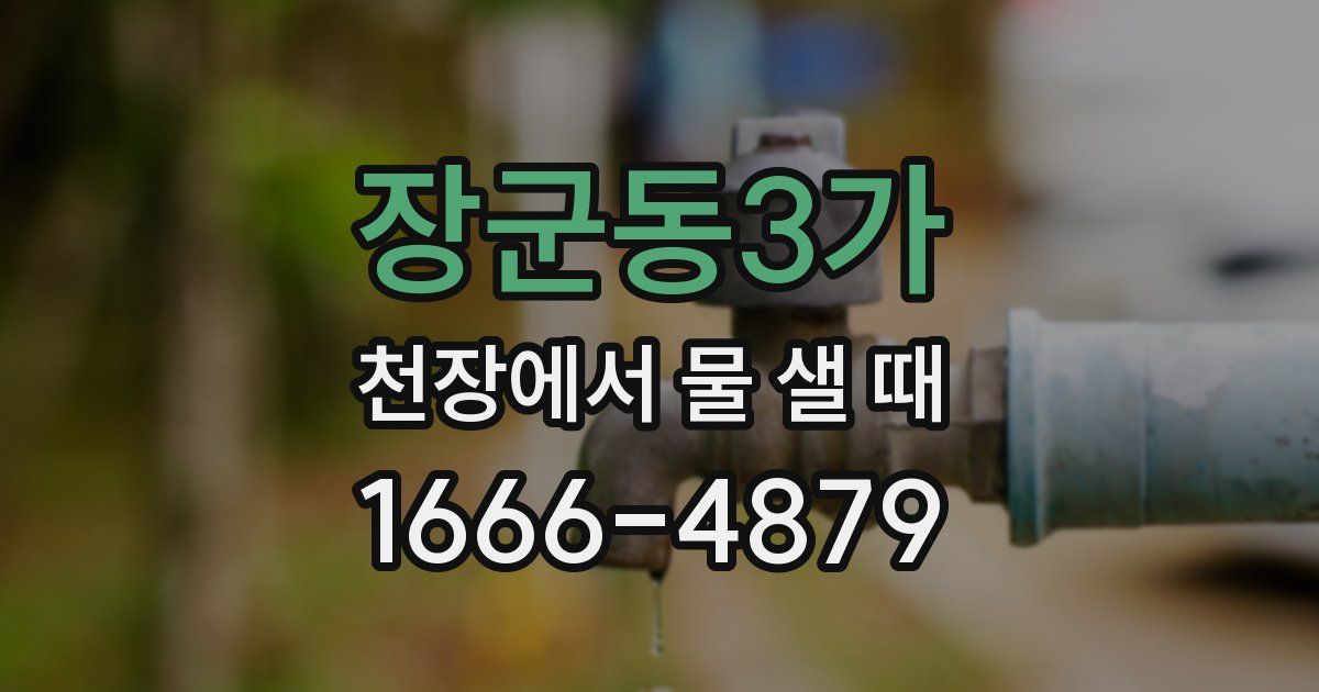 장군동3가 천장에서 물 샐 때