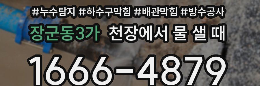 장군동3가 천장에서 물 샐 때