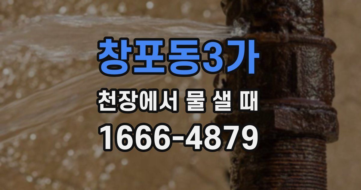 창포동3가 천장에서 물 샐 때