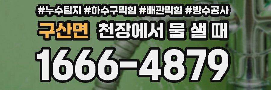 구산면 천장에서 물 샐 때